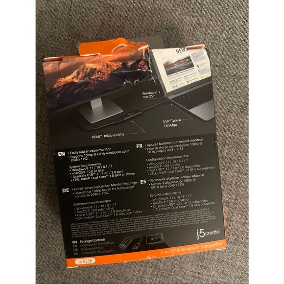 j5create USB to HDMI Multi Monitor Adapter 1080p FHD JUA258 - Picture 4 of 4